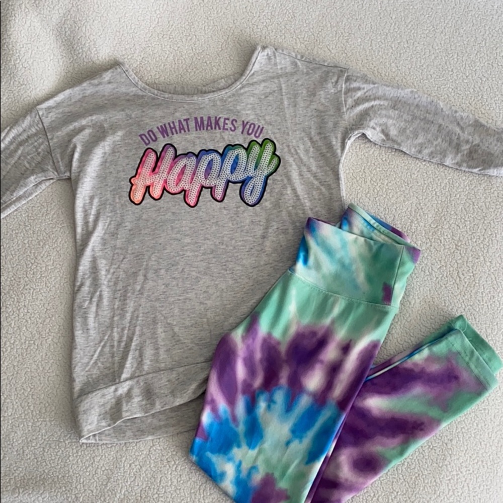 Justice Girls Yoga Set - Top & Leggings Size 8